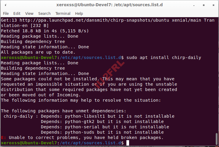 Installare Chirp su Ubuntu 20.04